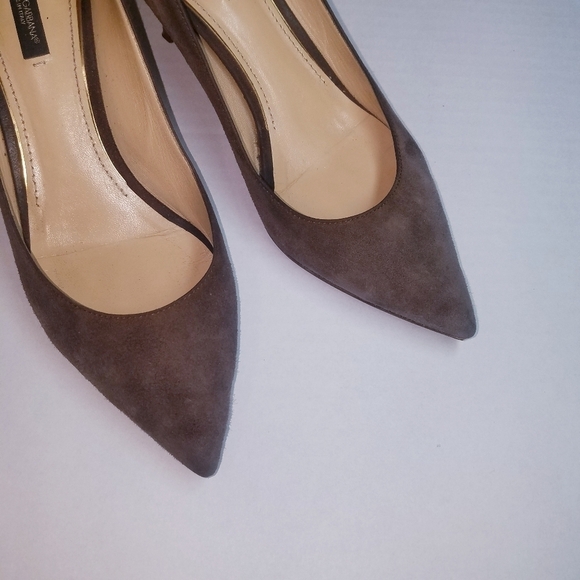 🌸Dolce & Gabbana | Grey Suede Kitten‎ Heel Pointed Toe 39 - Picture 7 of 10
